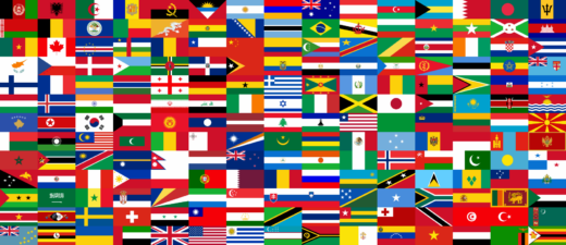 many nations' flags